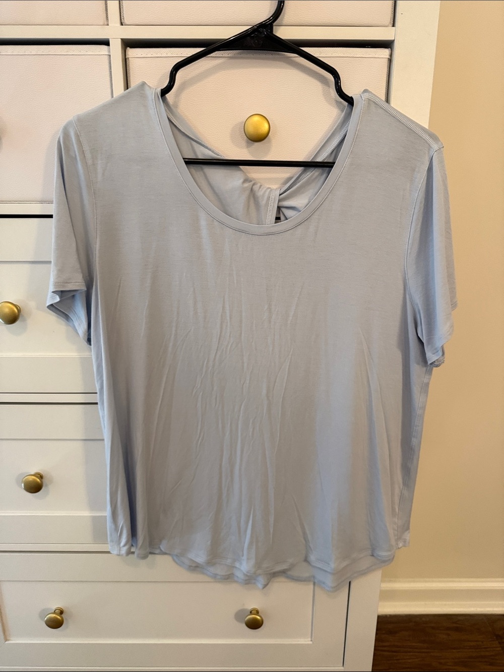 lululemon athletica Light Blue Scoop Neck Short Sleeve Tee